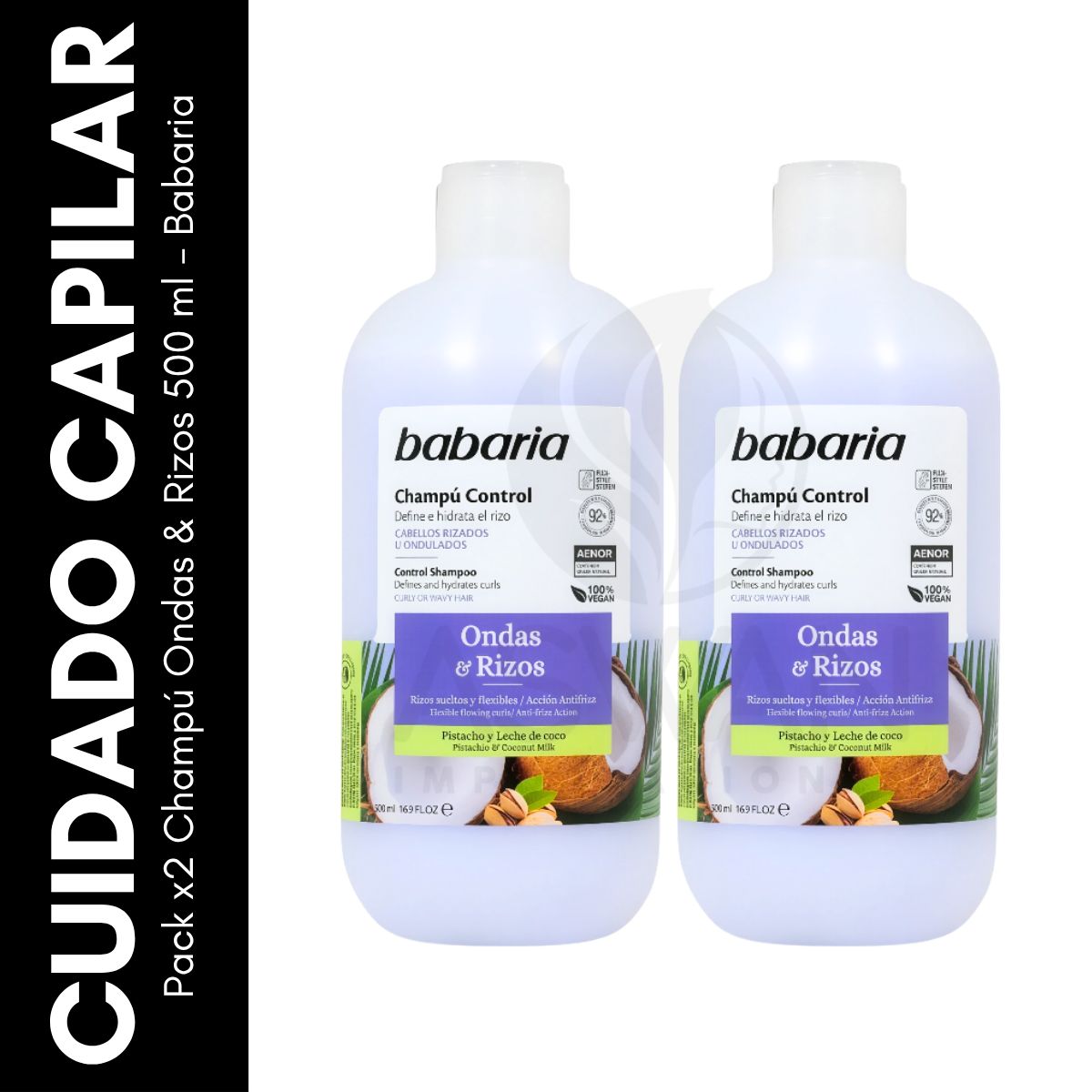GENERICO - Pack x2 Champú Ondas & Rizos 500 ml - Babaria