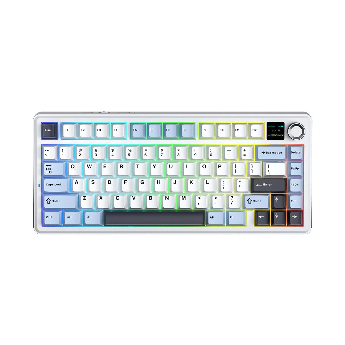 AULA - TECLADO AULA F75 MAX MECANICO RGB WHITE BLACK