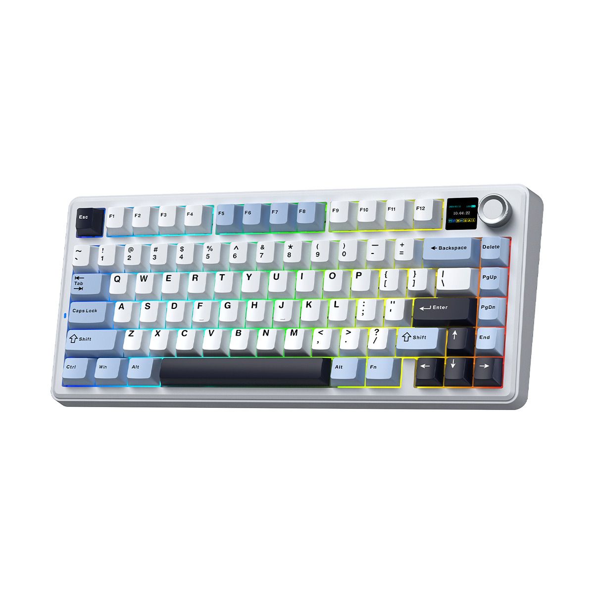 AULA - TECLADO AULA F75 MAX MECANICO RGB WHITE BLACK