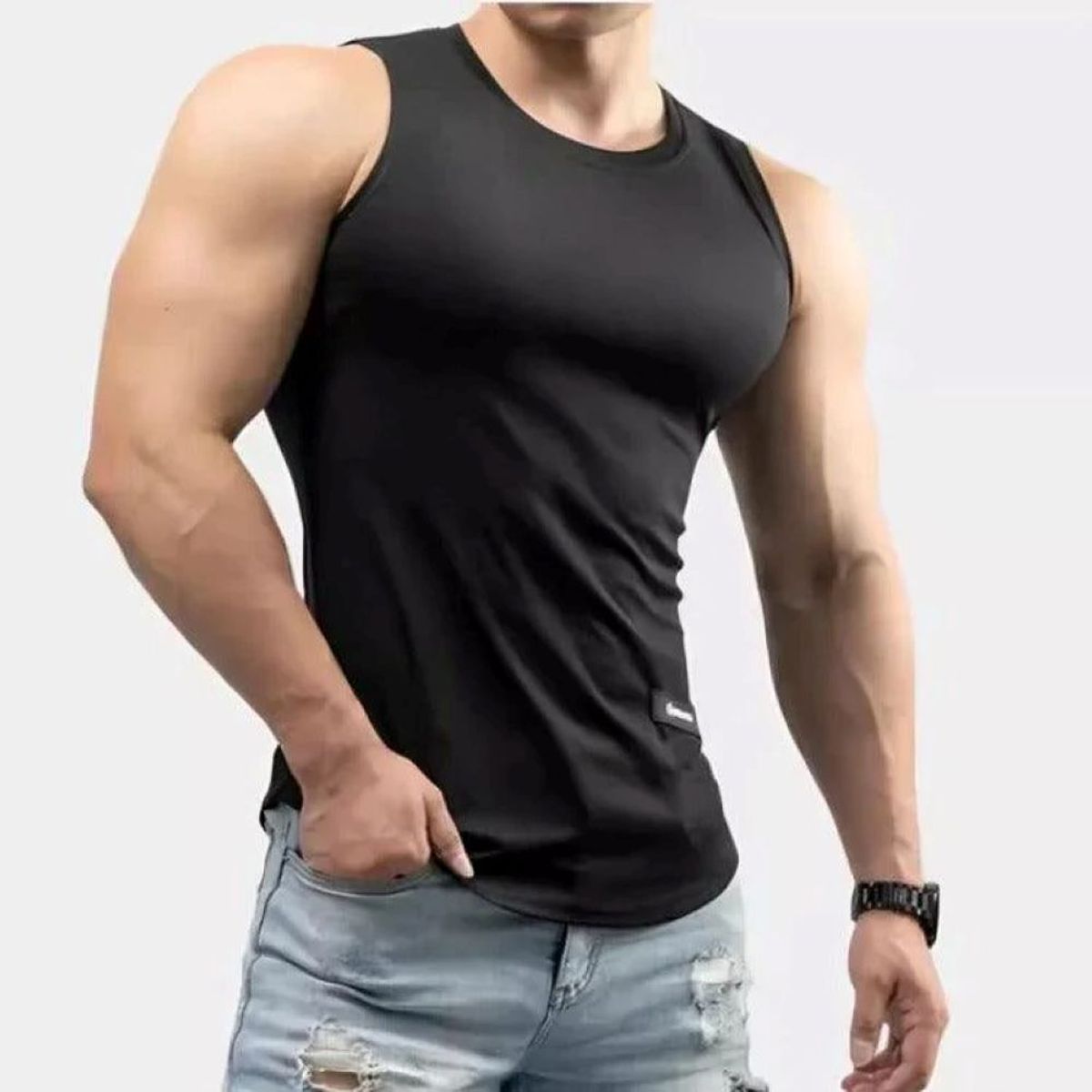 EPAUS - Polo Deportivo Licra Sin Mangas para Hombre