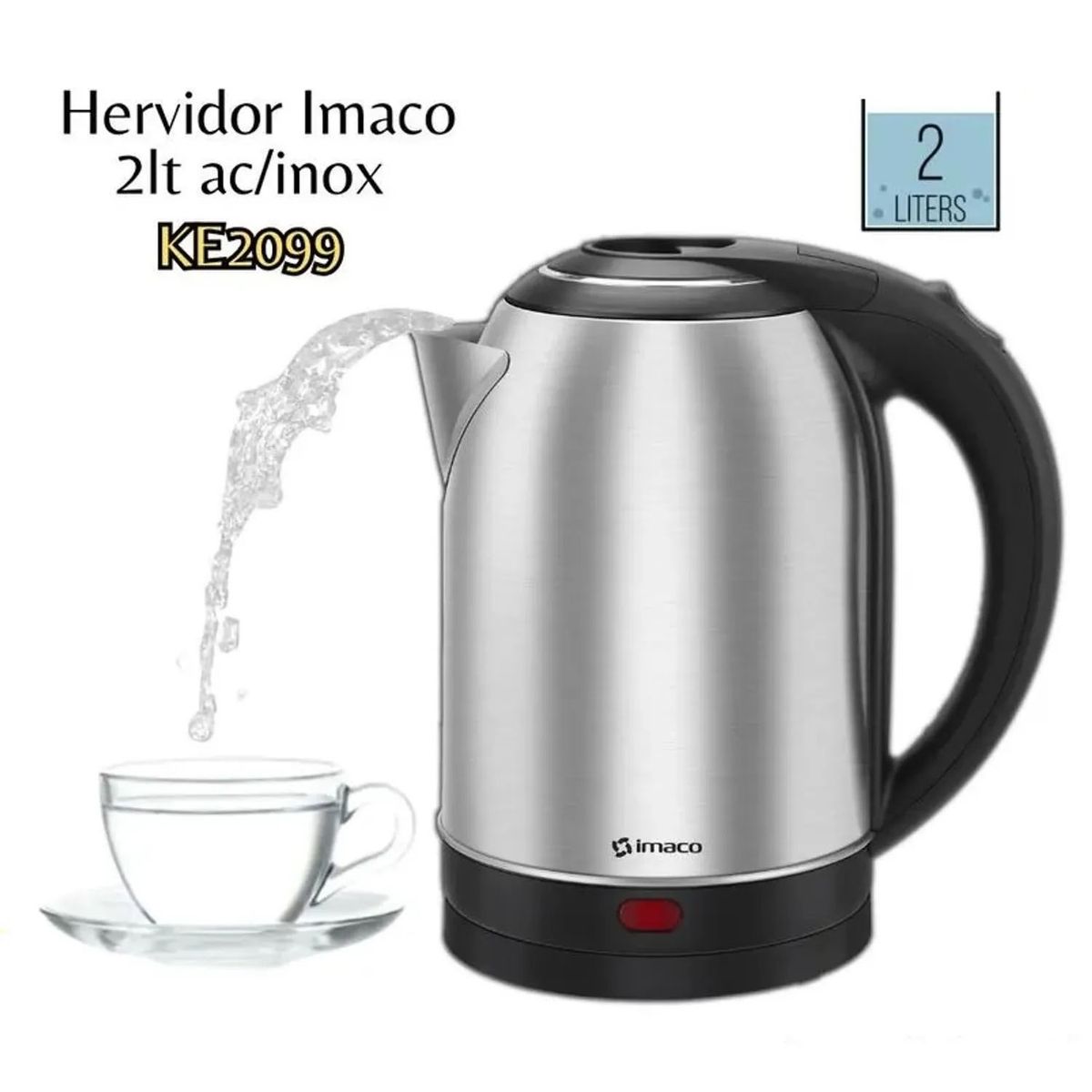 IMACO - Hervidor Eléctrico 2 Litros Ac/inox KE2099 Imaco