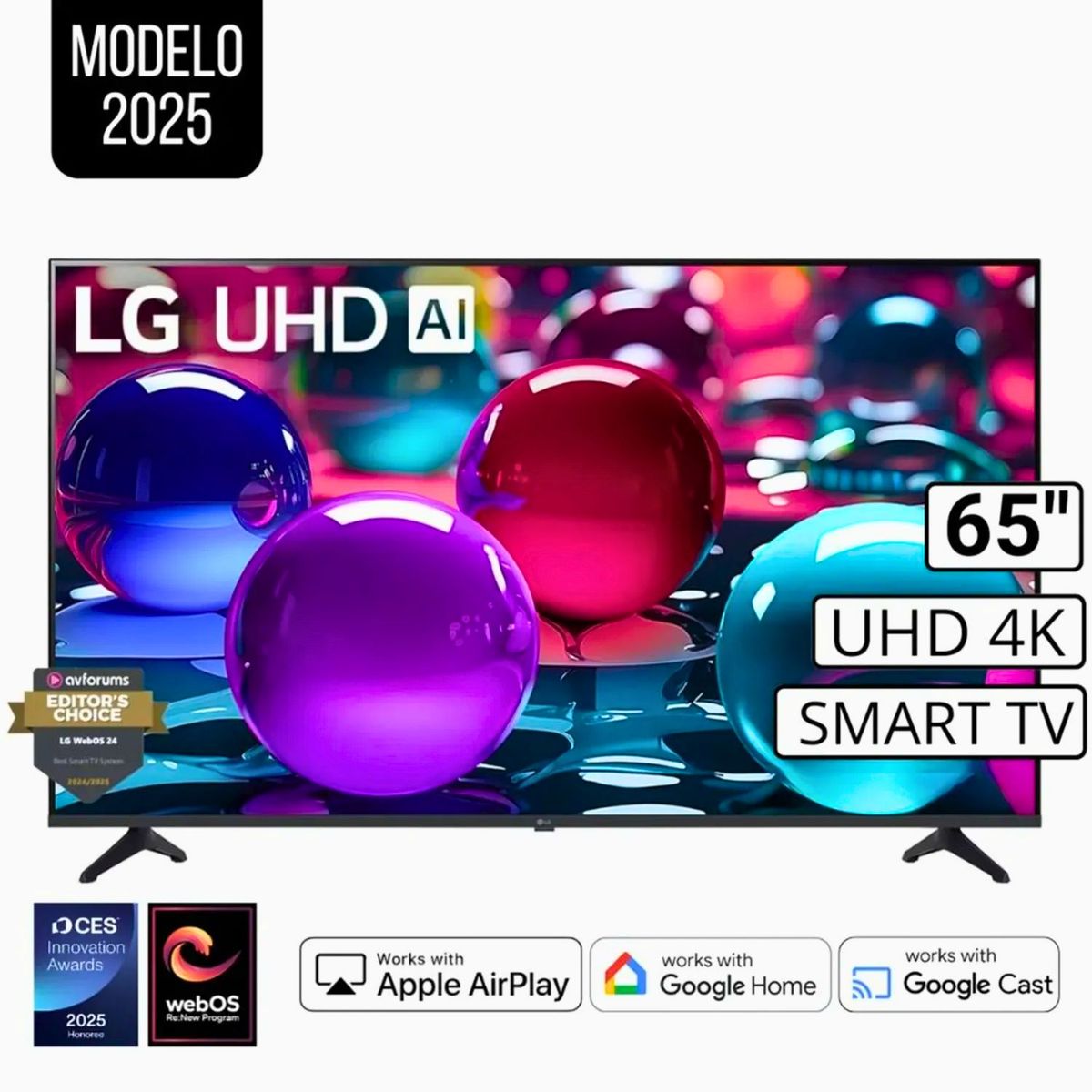 LG - Televisor LG 65" Smart UHD 4K Thinq AI 65UA7300PSB + Control Magic MR25GA 2025