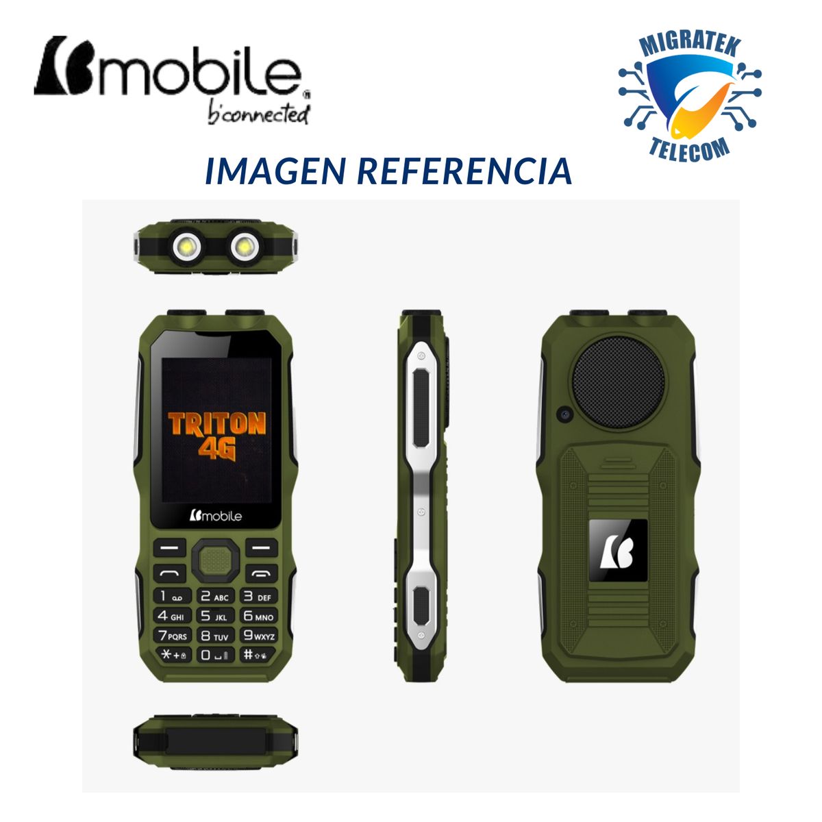 BMOBILE - Teléfono Movil Bmobile TRITON 4G Dual SIM - Radio FM - Color Verde