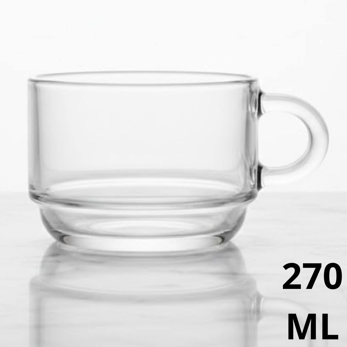 LAV - Set de 6 Tazas para Café de Vidrio Cambridge 270 ml- Lav