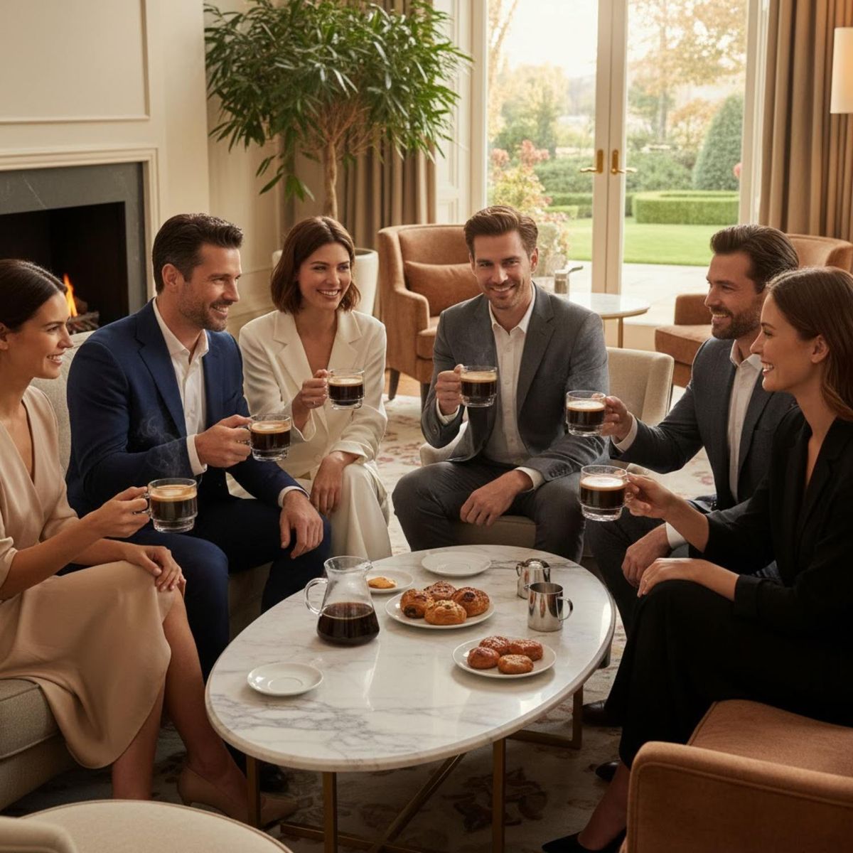 LAV - Set de 6 Tazas para Café de Vidrio Cambridge 270 ml- Lav