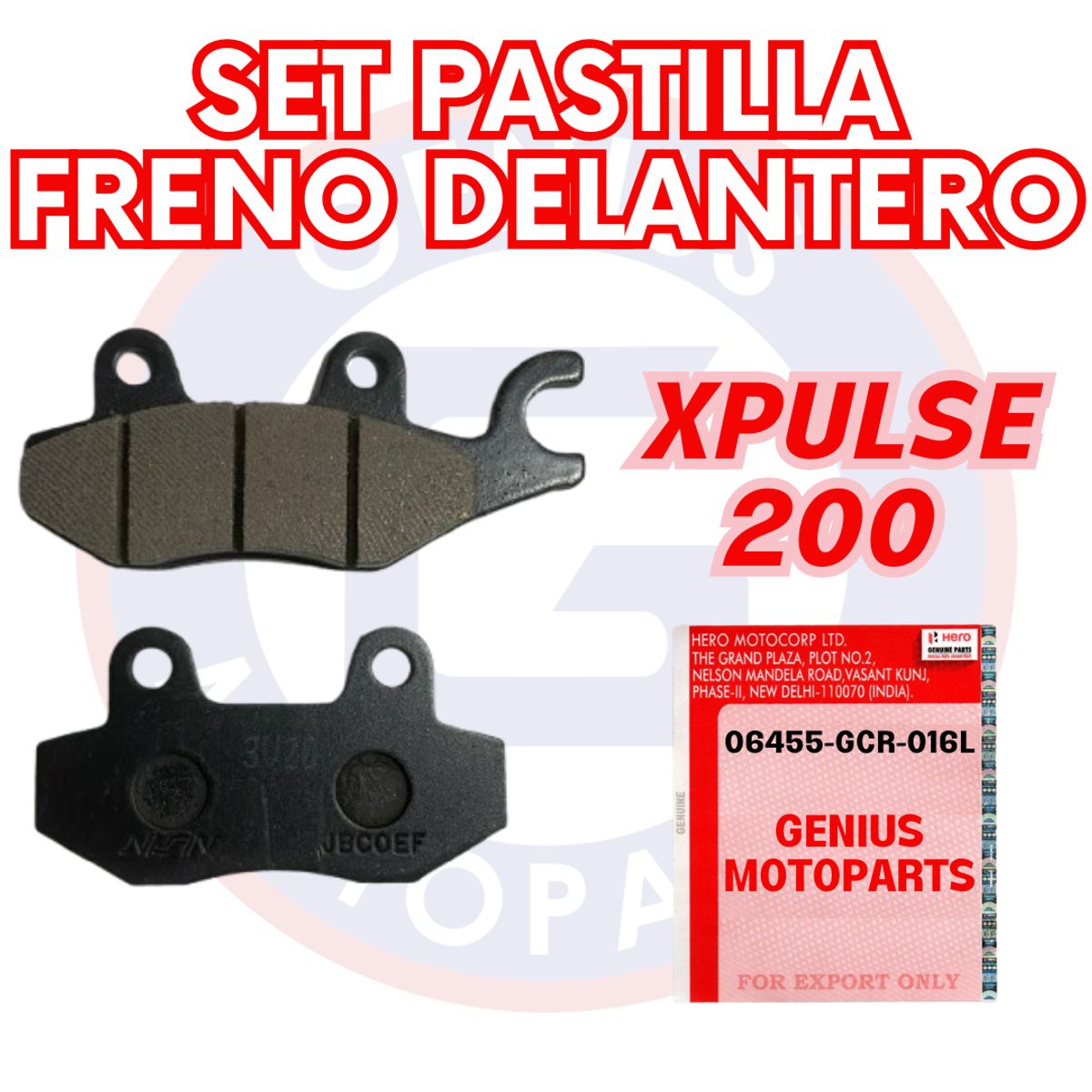 HERO - SET PASTILLA FRENO DELANTERO XPULSE 200