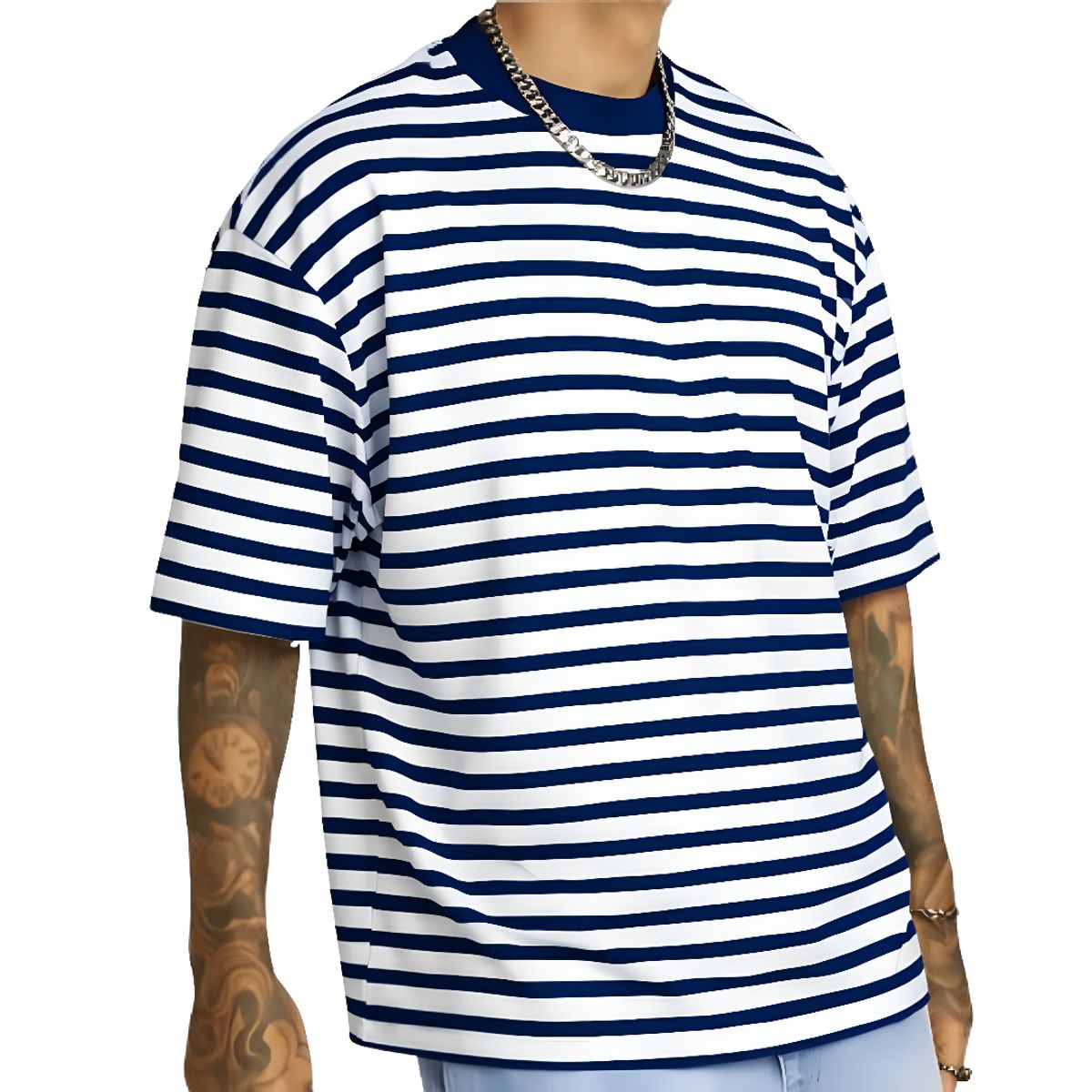 GENERICO - Polo Hombre Oversize Rayas