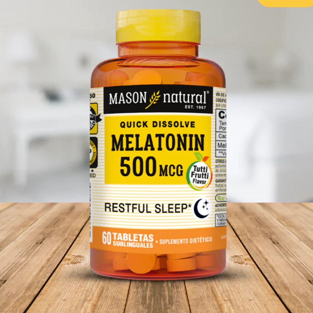 MASON NATURAL - Melatonina 500 MCG (Sublingual)