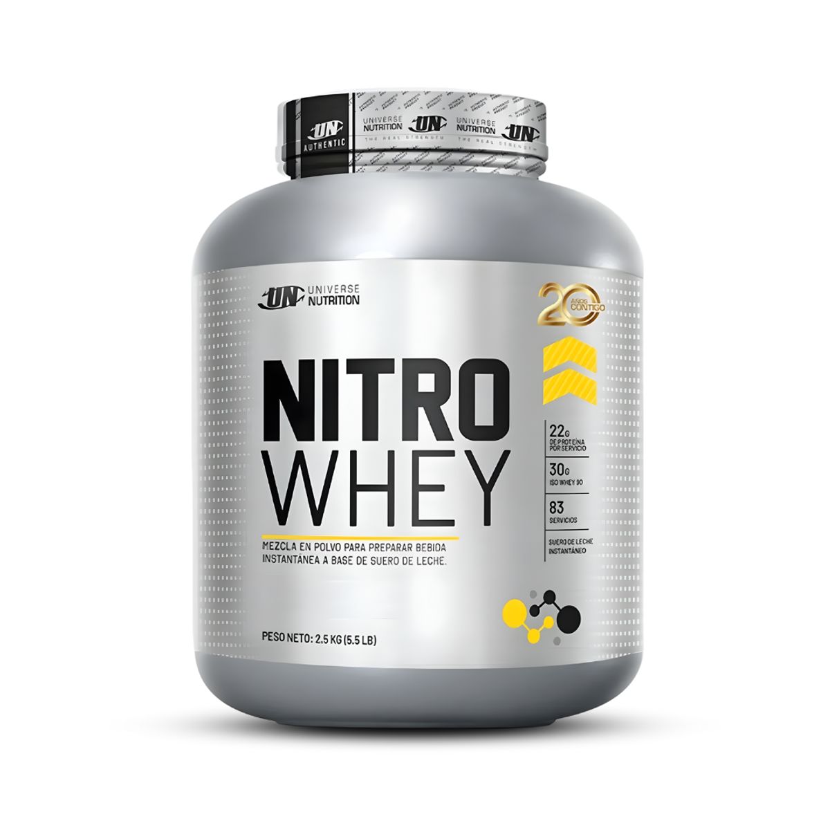 UNIVERSE NUTRITION - Nitro whey 2.5 Kg - Vainilla Proteina Whey + Creatina Universe Nutrition 250 g + Shaker