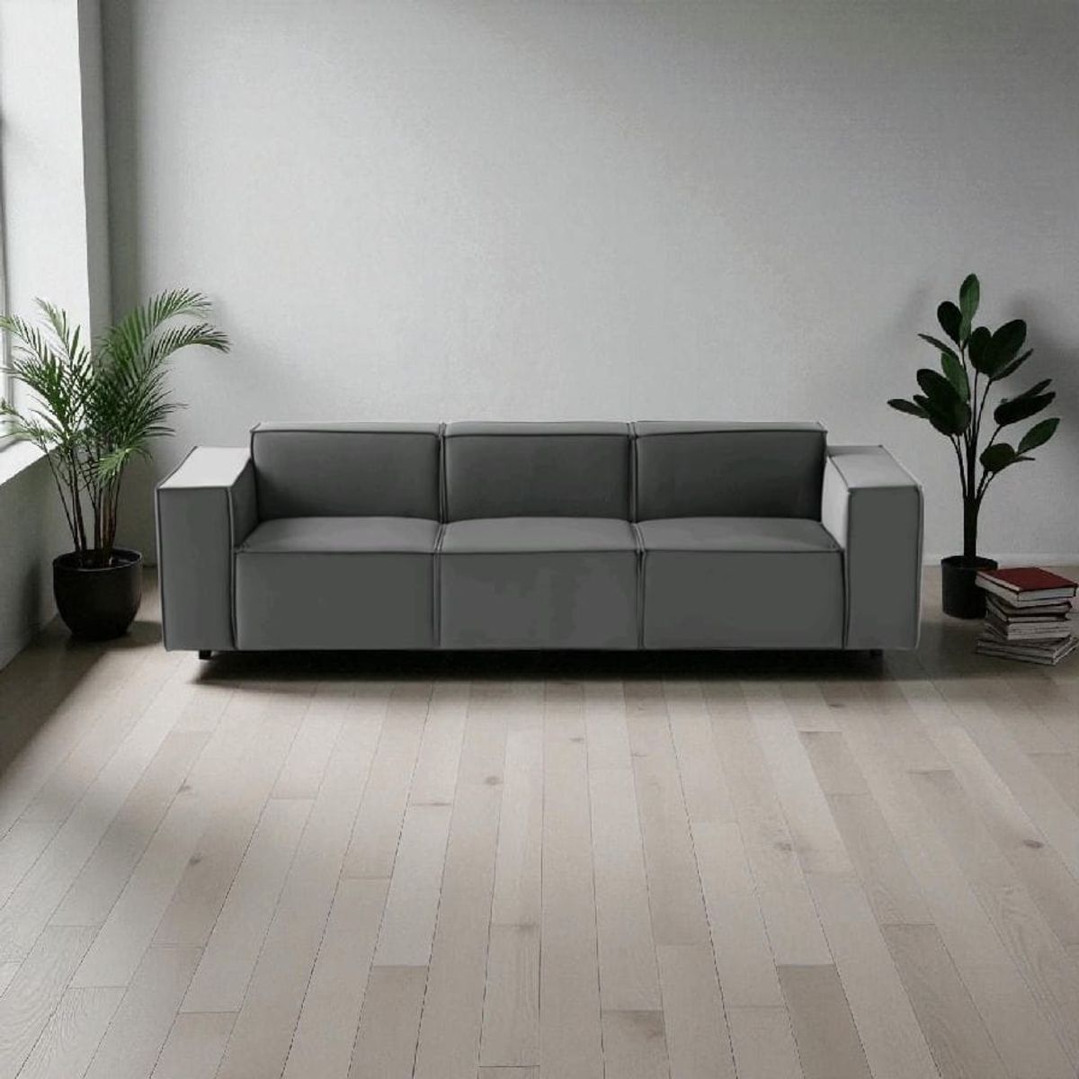 GENERICO - SECCIONAL ROMA 3 CUERPOS -NEGRO + 3 COJINES DE REGALO.