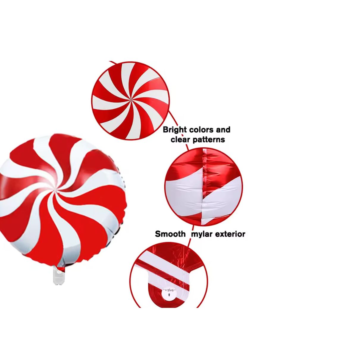 GENERICO - Banner Navideño “Feliz Navidad” + 3 Globos Caramelo 18”