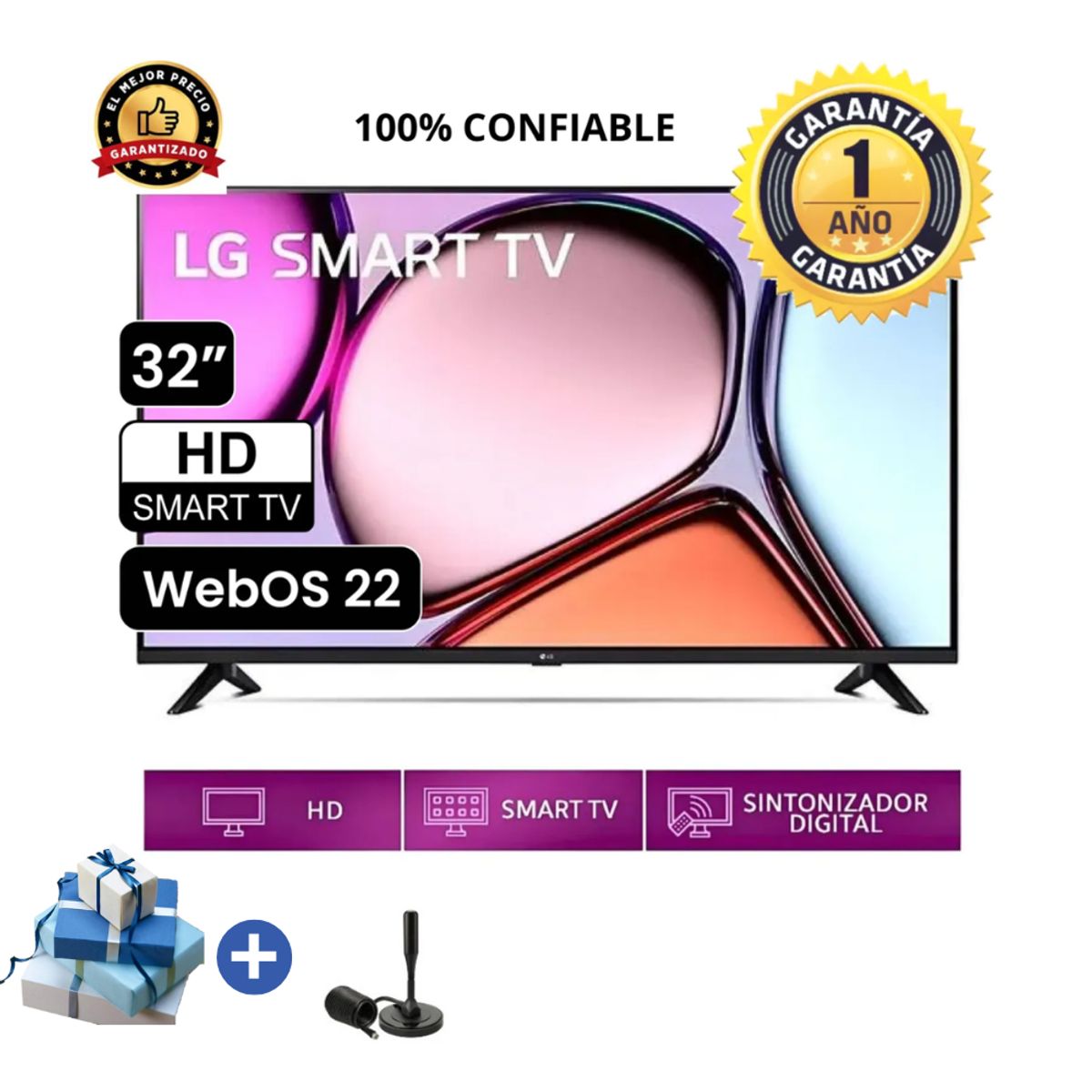 LG - TELEVISOR LG 32 SMART TV LED 32LQ600BPSA + Antena digital