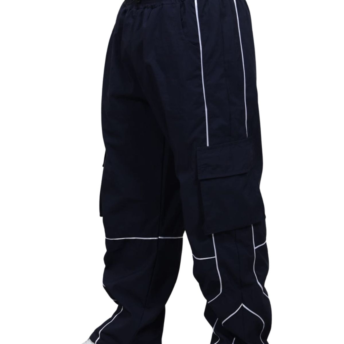 ENKI - Pantalón Cargo Oversized Hombre Tela Mojada Premium Shadow Line