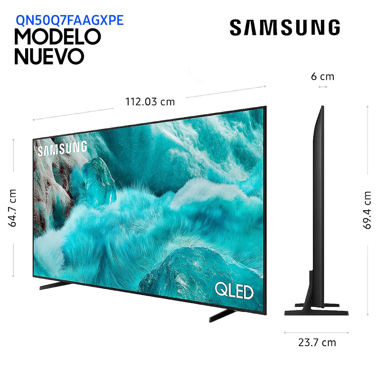 SAMSUNG - Televisor Samsung QLED 50" 4K Ultra HD Tizen QN50Q7FAAG - Modelo 2025