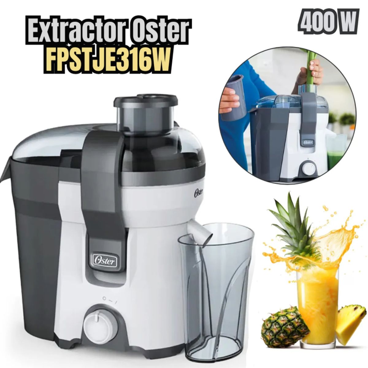 OSTER - Extractor de jugos Oster FPSTJE316W - Blanco