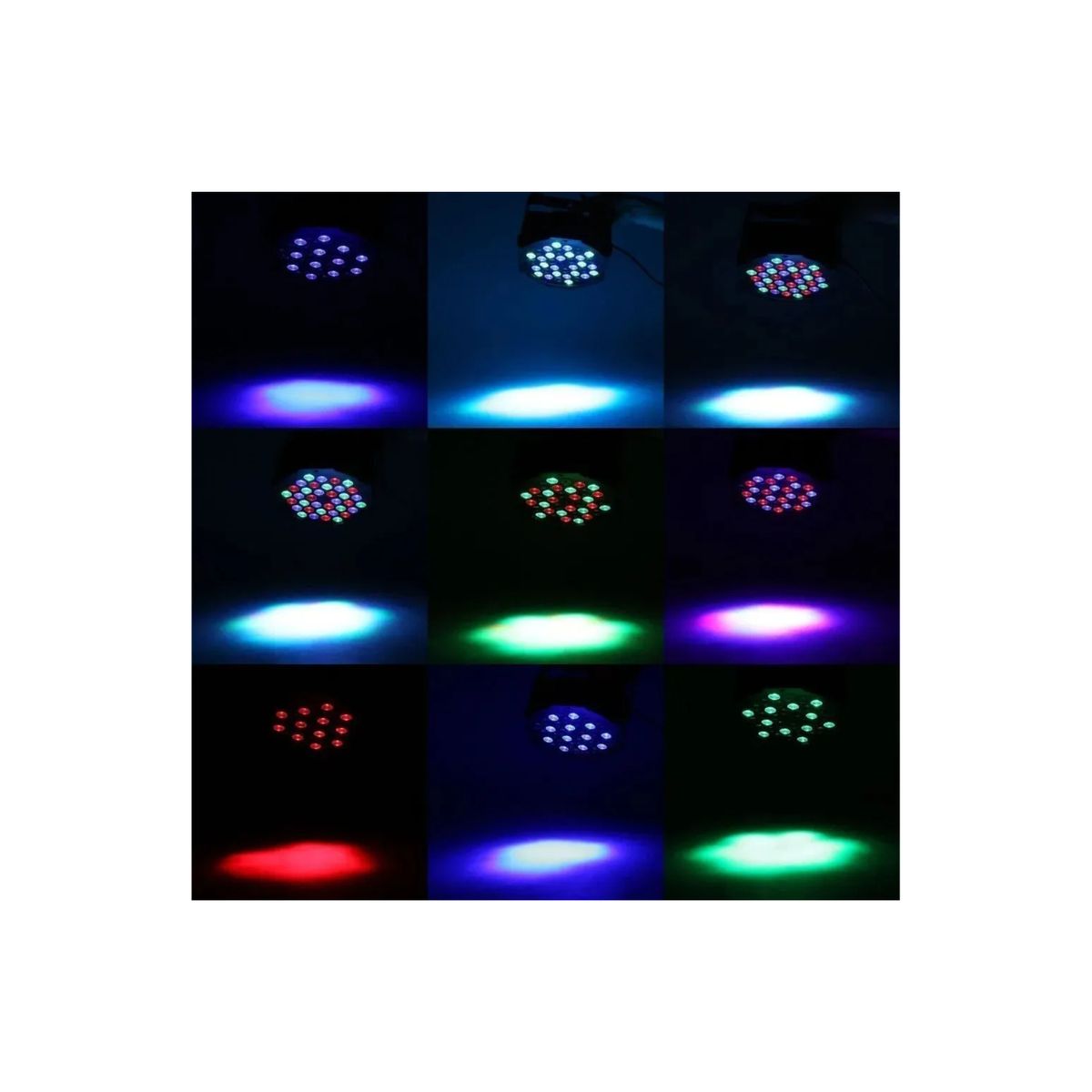 GENERICO - Pack 4 Unidades Tacho Par Led 36x1.5w Luces Led Rgb Dmx fiesta eventos