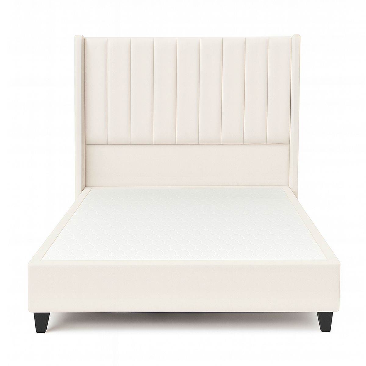 GENERICO - Cama Tapizada Confort Lineal Ivory 1.5 Plz