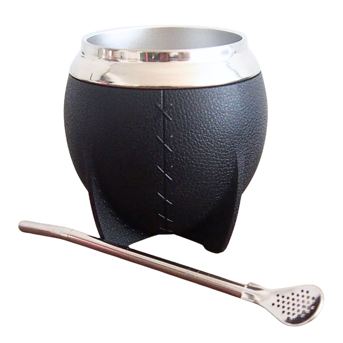 GENERICO - Mate Torpedo de Acero inoxidable y PVC Negro