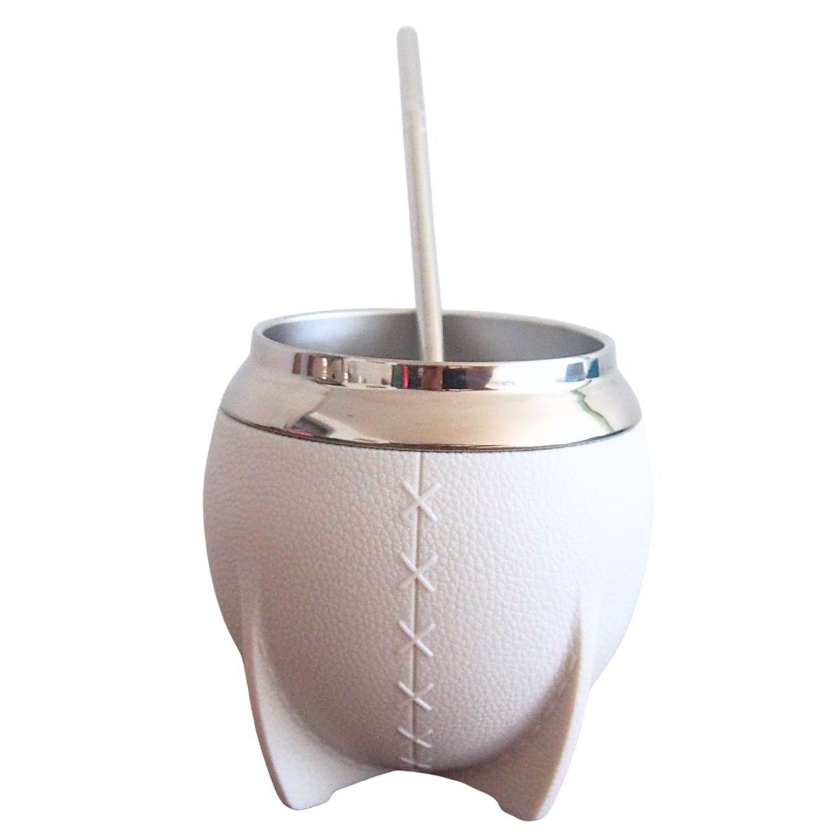 GENERICO - Mate Torpedo de Acero inoxidable y PVC Blanco