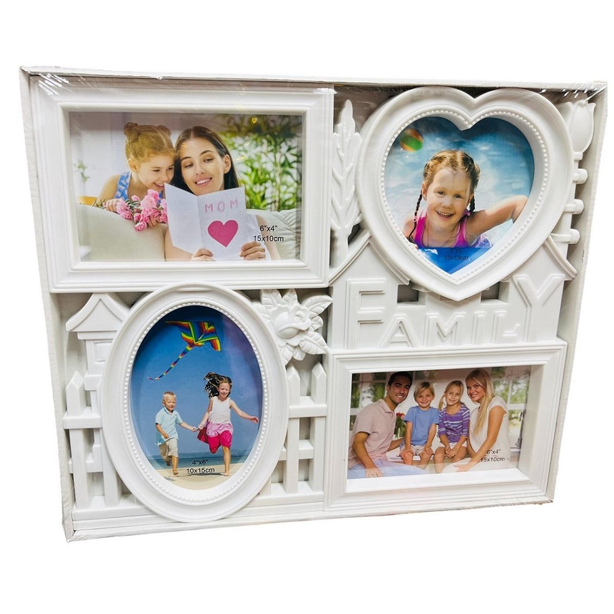 GENERICO - Porta fotos o retratos para 4 fotos Blanco