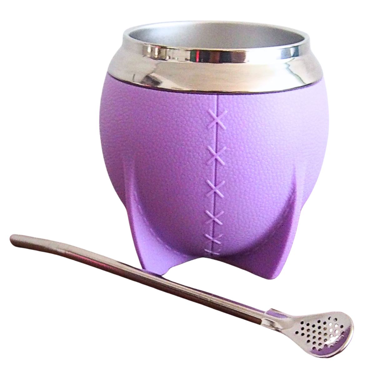 GENERICO - Mate Torpedo de Acero inoxidable y PVC Lila