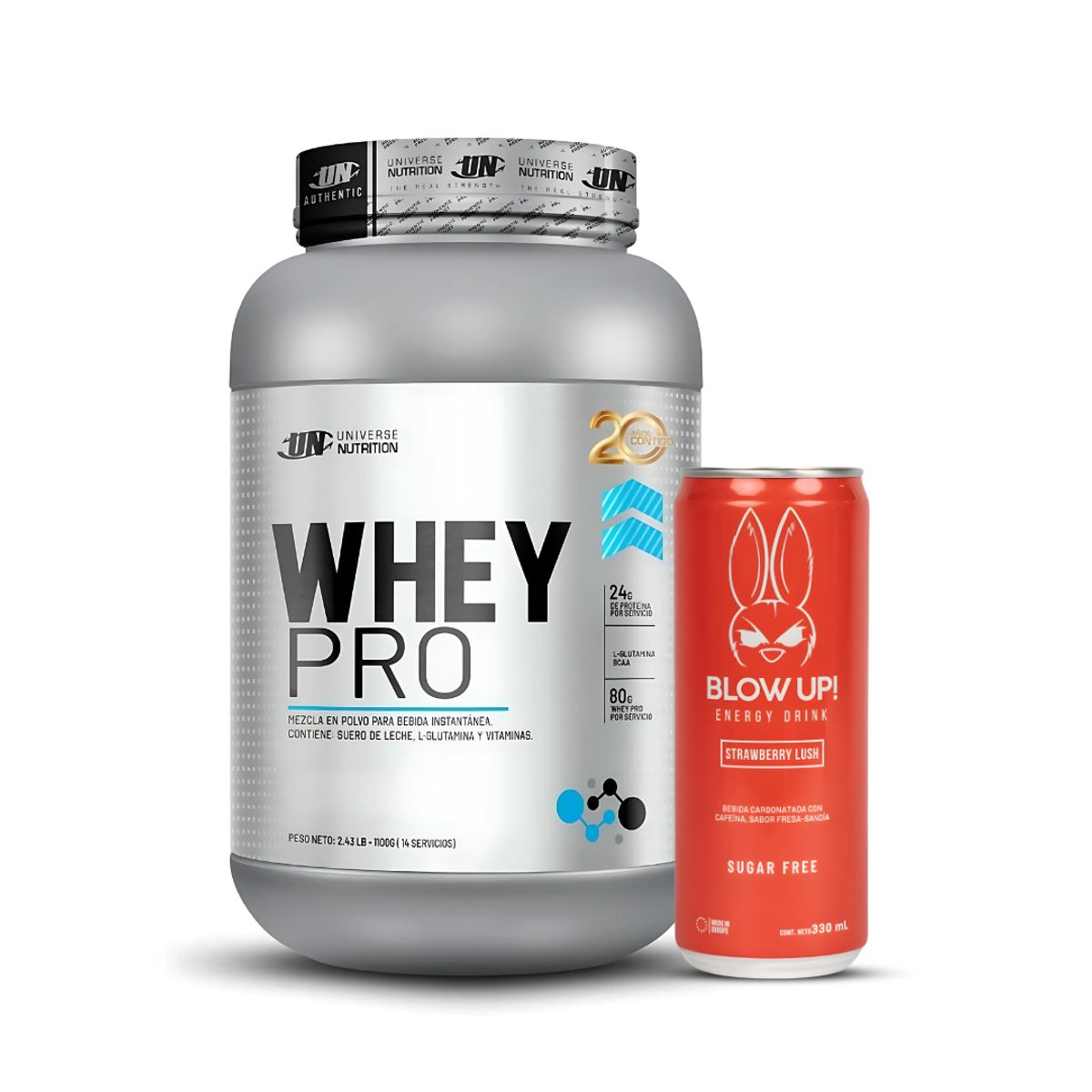 UNIVERSE NUTRITION - Whey Pro 1.1 kg Proteina Whey - Chocolate + 1 und Lata Blow Up