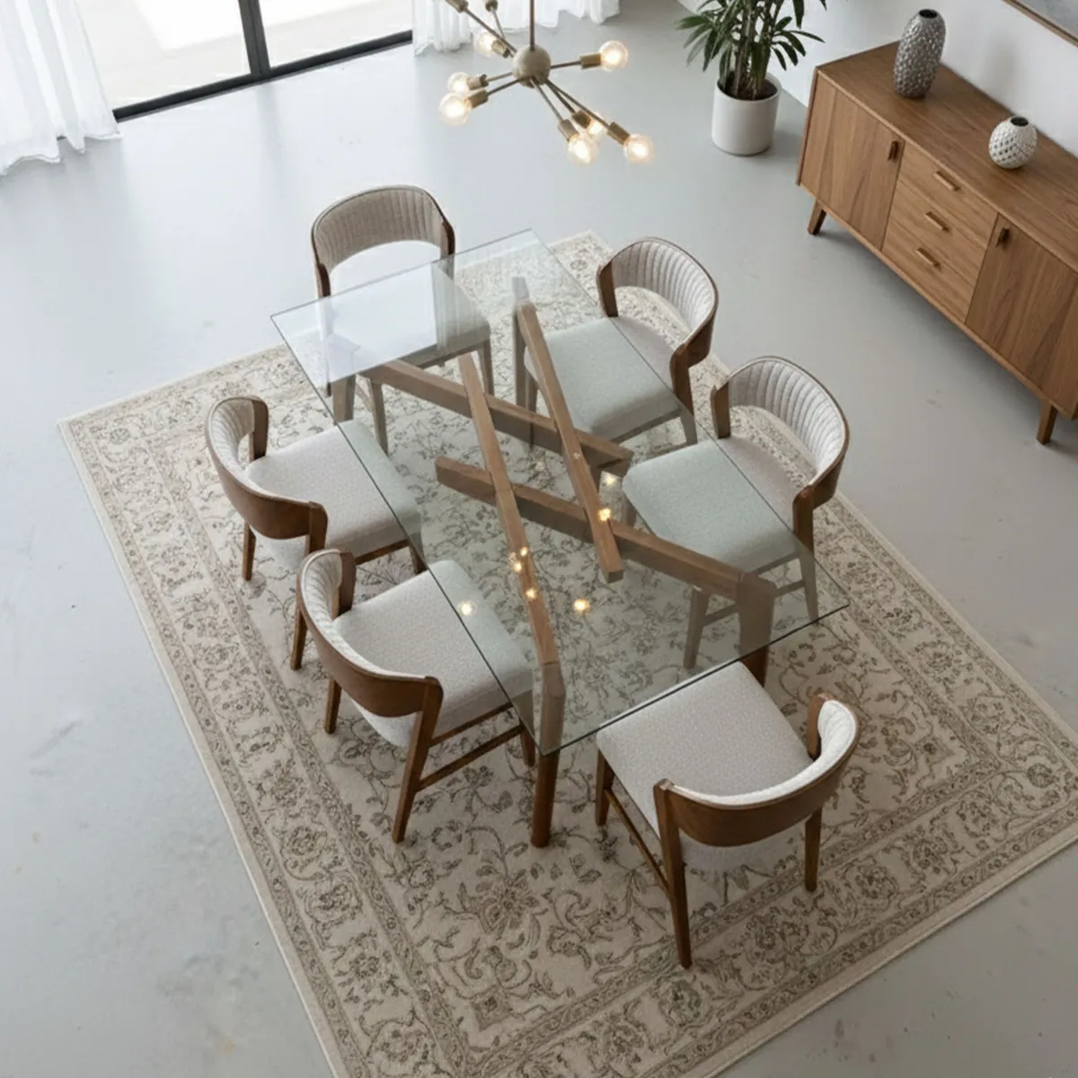 GENERICO - Juego de comedor Koa 6 sillas color ivory de Ambienta Home