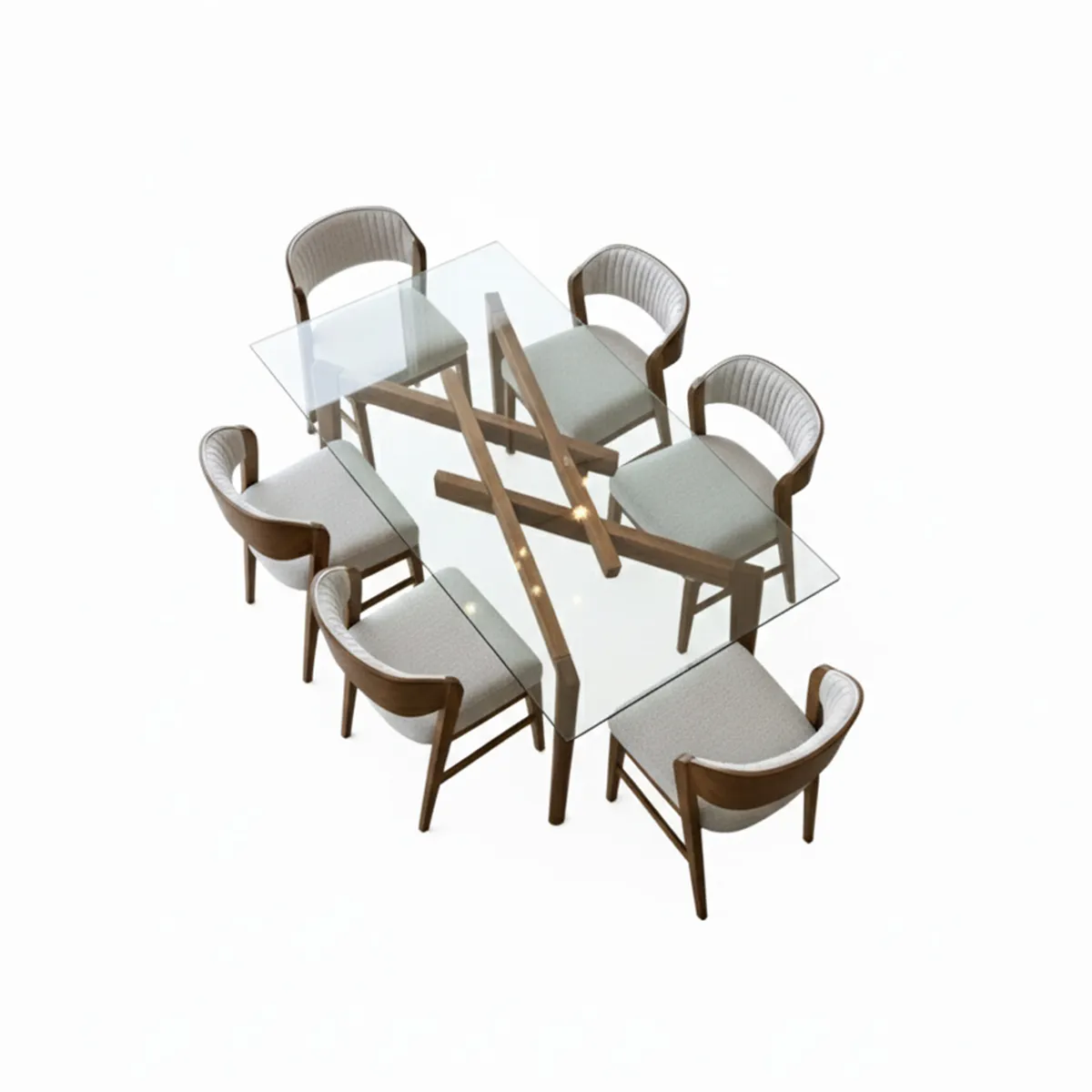 GENERICO - Juego de comedor Koa 6 sillas color ivory de Ambienta Home