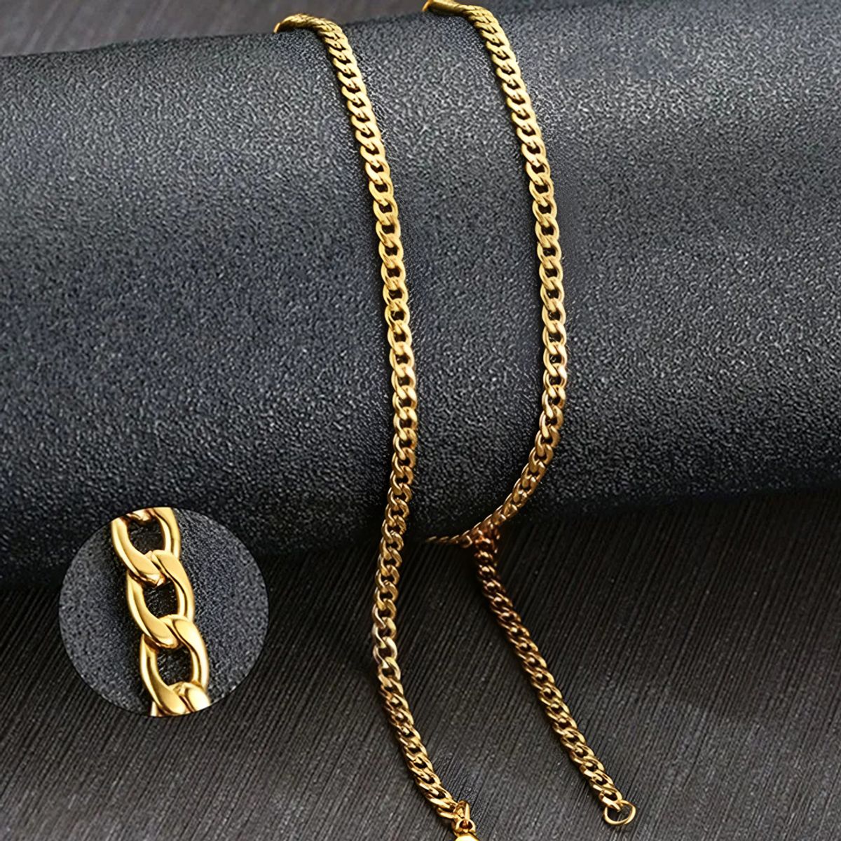 WATTACA - Collar Cubana Acero Inoxidable 3mm - Cadenas para hombres - Wattaca