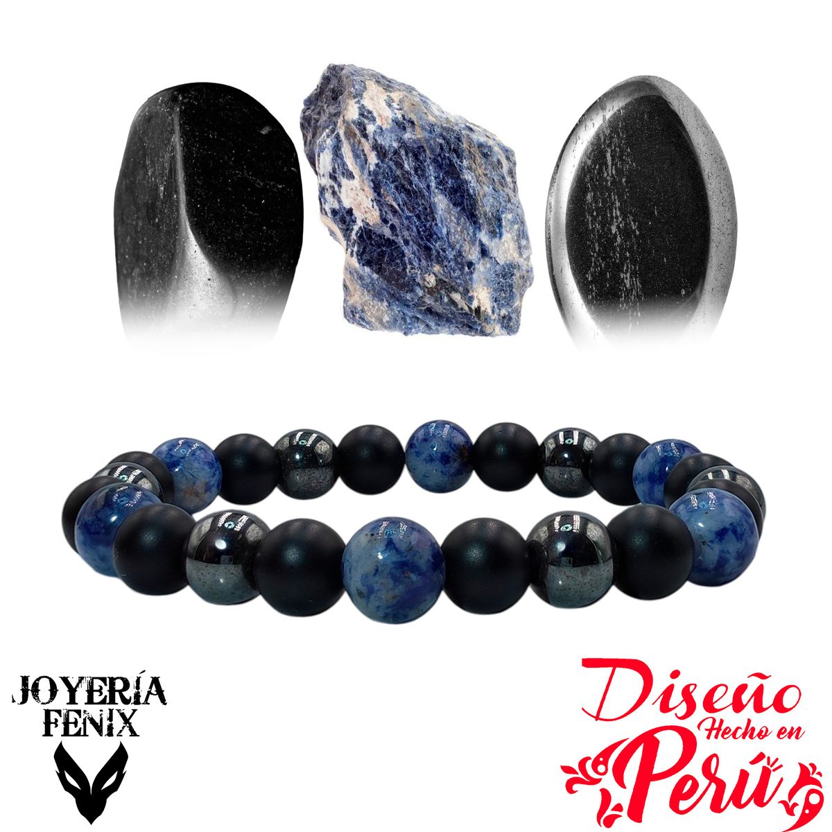 JOYERIA FENIX - Pulsera Triple Protección Ónix - Joyería Fénix