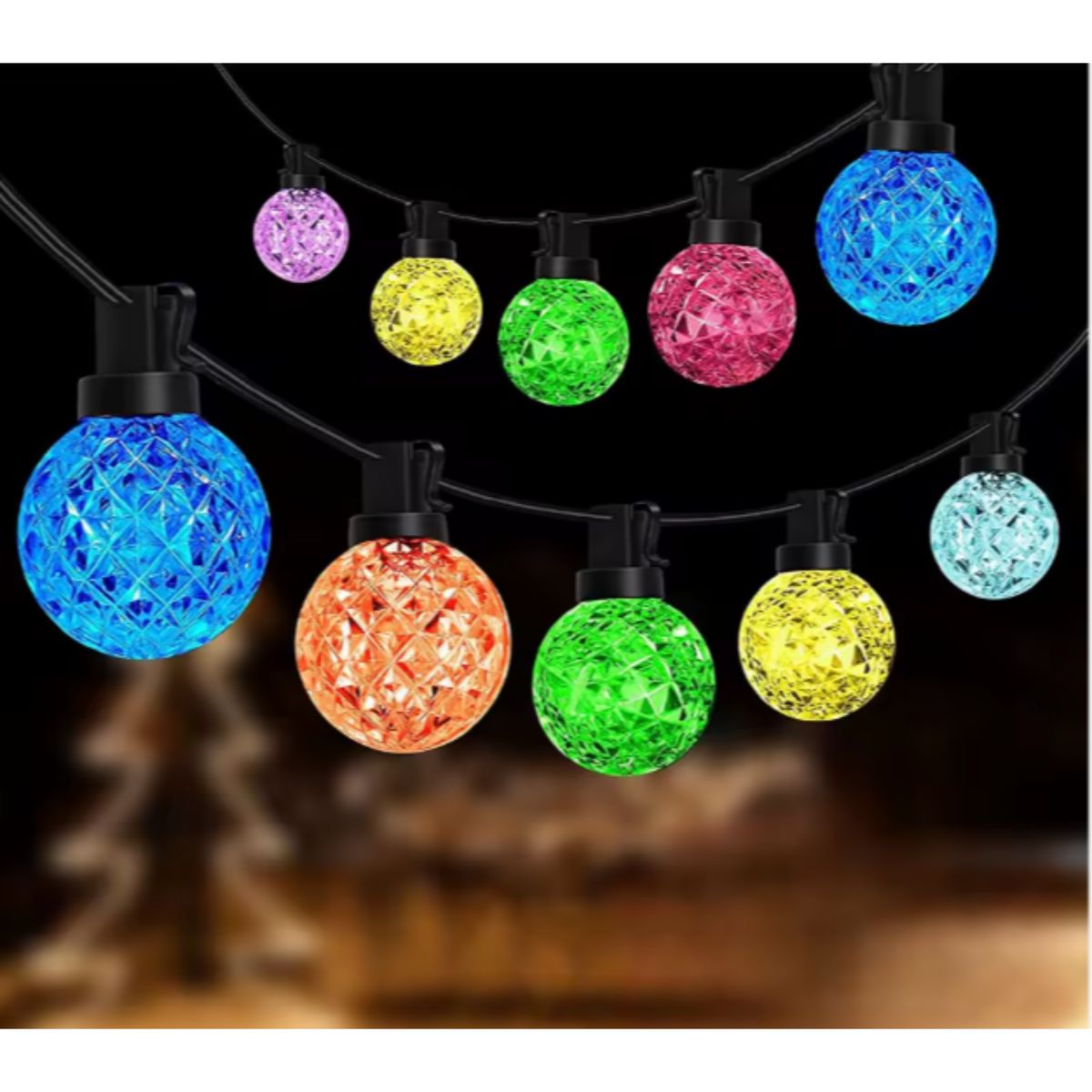 GENERICO - Luces de navidad 10 metros 100 LED inteligentes con control remoto y bluetooth por celular
