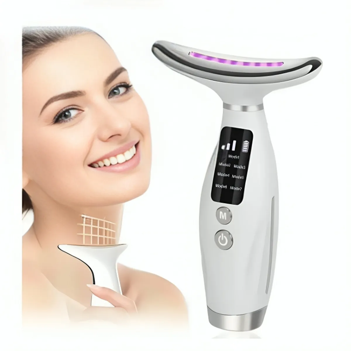 GENERICO - Masajeador Facial con Tecnología de Microcorriente EMS Reduce Arrugas Luces LED 7 Lights