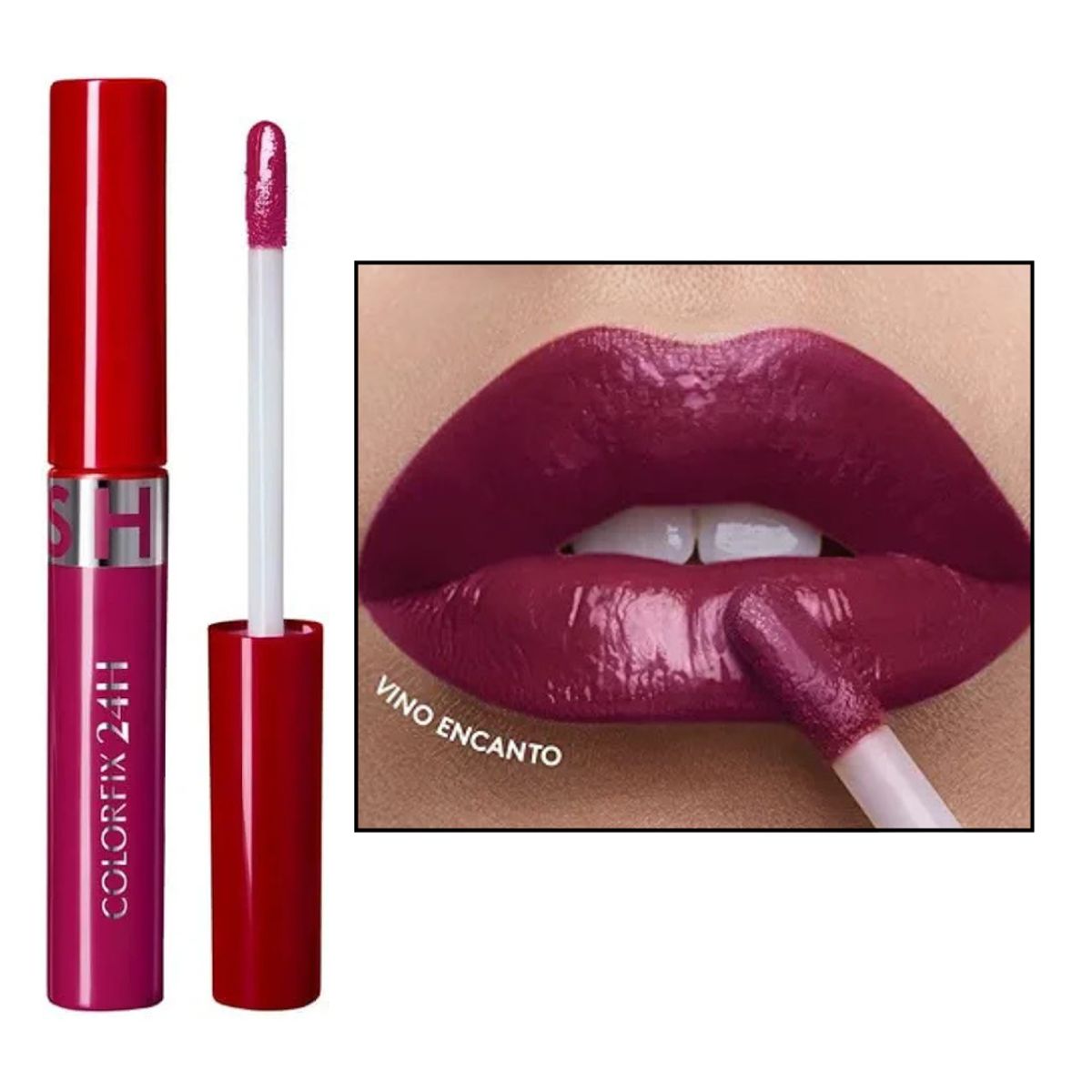ESIKA - Labial Líquido brillante colorfix 24h liquid tattoo shine vino encanto ésika
