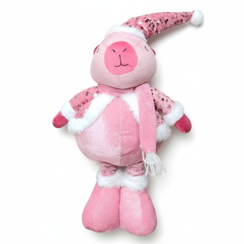 Patilarga Navideño Capibara Rosa