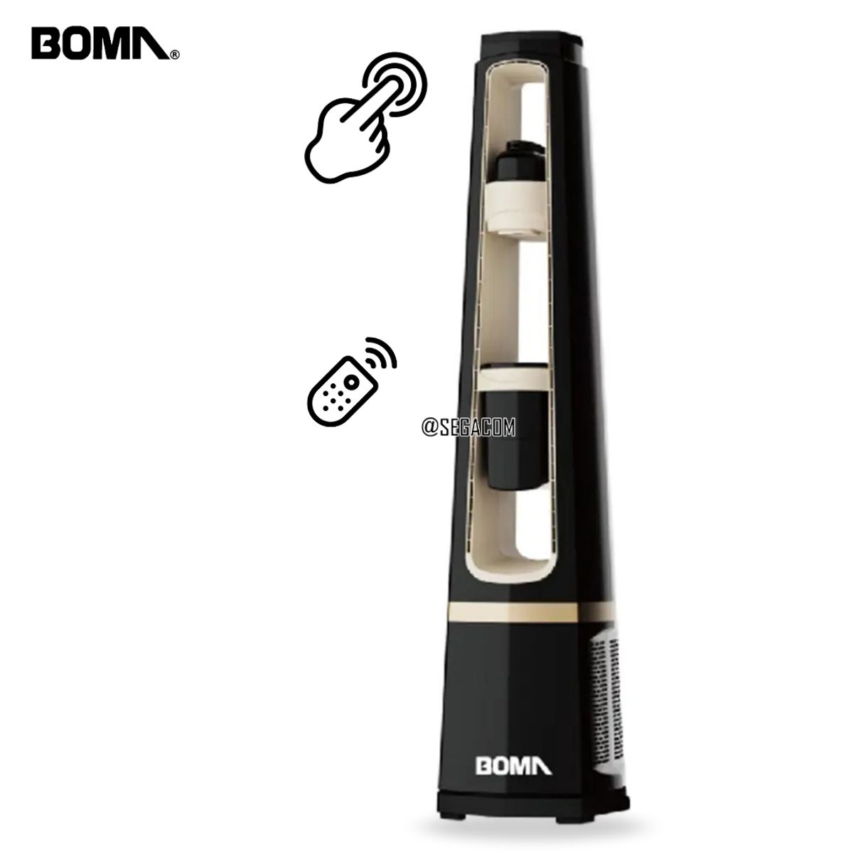 BLACK - Ventilador de Torre Sin Aspas 5 en 1 -CHICAGO- Black