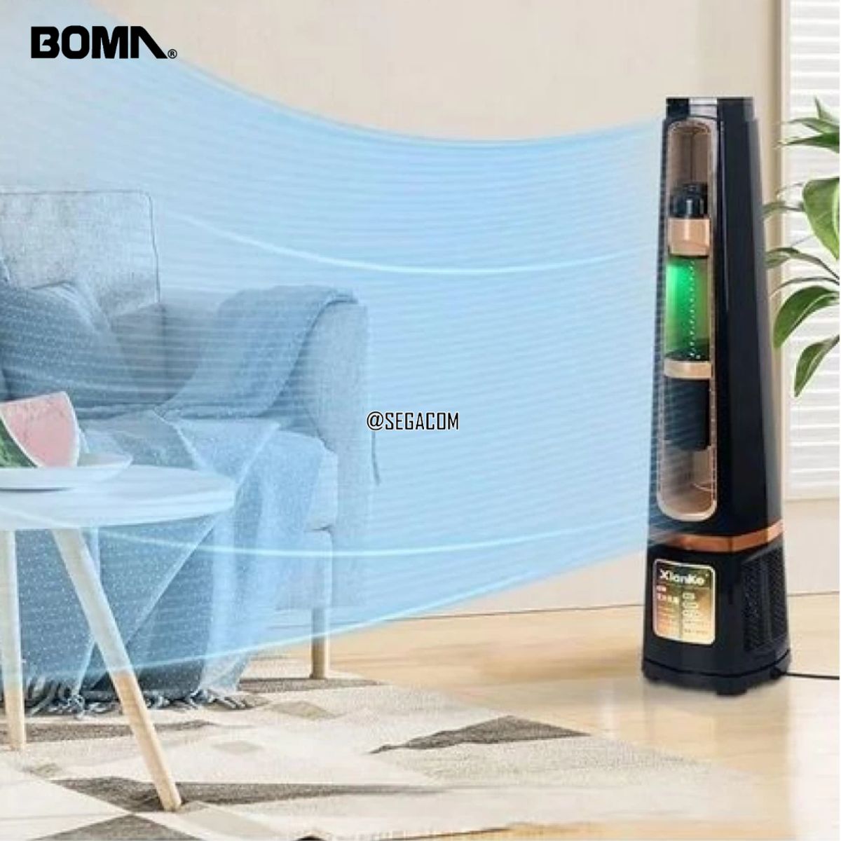 BLACK - Ventilador de Torre Sin Aspas 5 en 1 -CHICAGO- Black