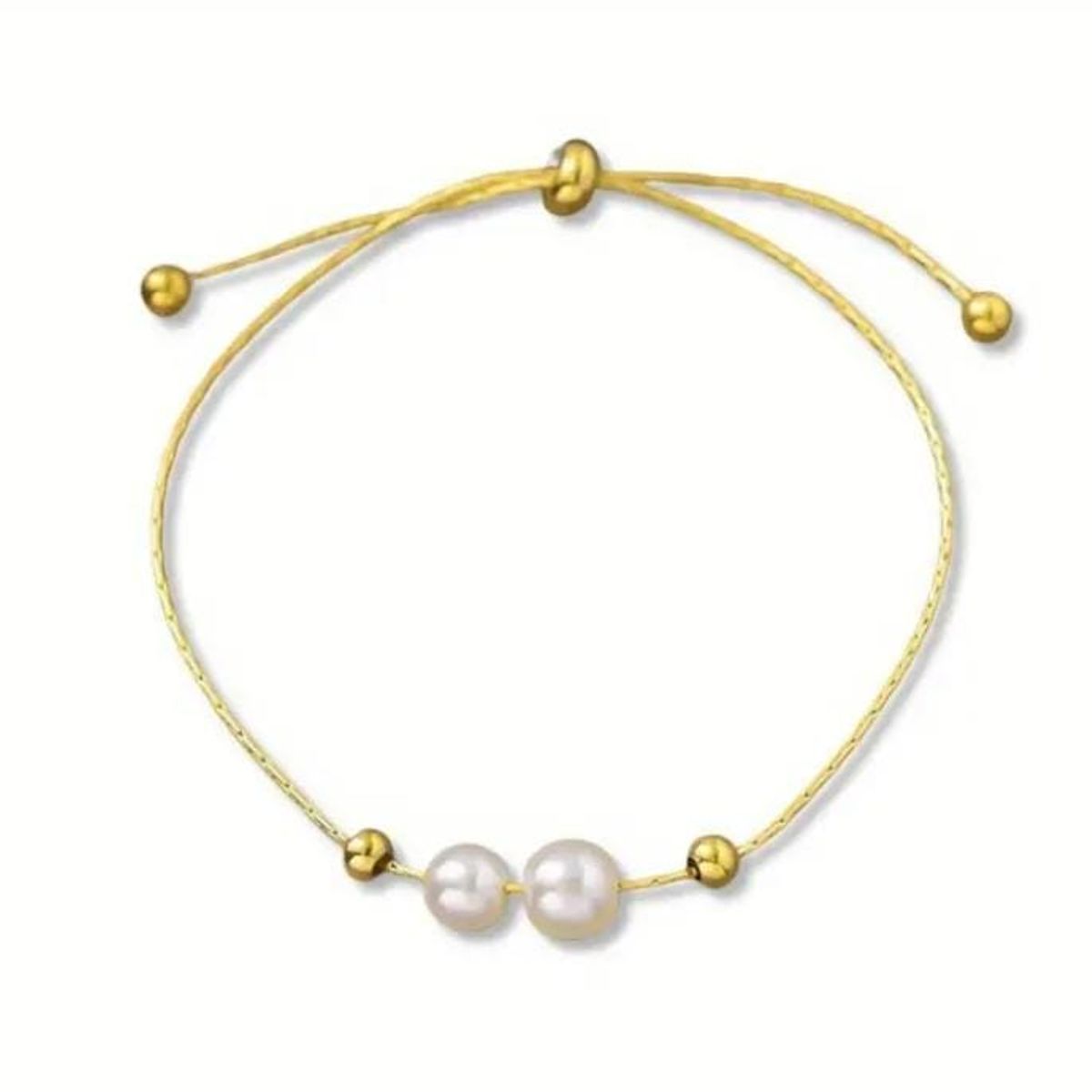 MORITA BAG STORE - PULSERA AJUSTABLE DE ACERO INOXIDABLE CON ESFERA TIPO PERLAS