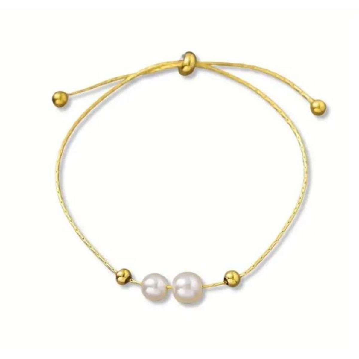 MORITA BAG STORE - PULSERA AJUSTABLE DE ACERO INOXIDABLE CON ESFERA TIPO PERLAS