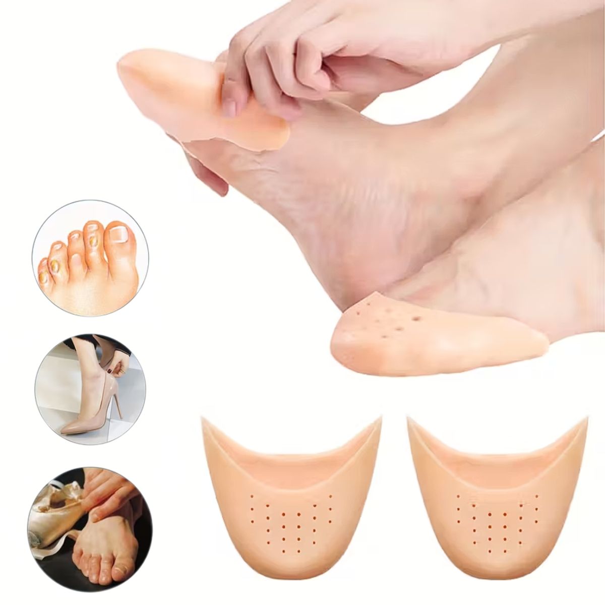 GENERICO - Plantilla Almohadilla gel acolchado para dedos de pie protección punta del zapato calzado