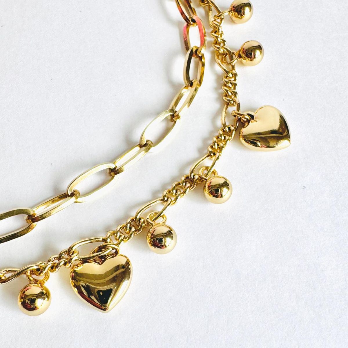 GENERICO - Pulsera doble de corazon - Joyas de mora azul