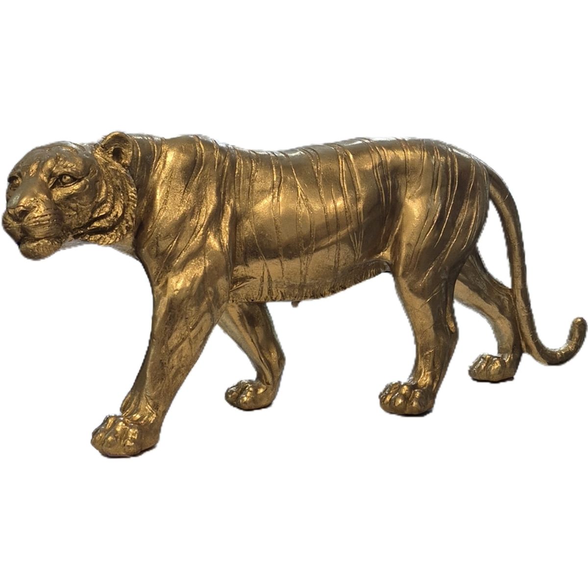 Figura Decorativa Tigre Dorado Fuerza y Elegancia en tu Espacio - Adorno Elegante para Sala Regalo Ideal, marca GENERICO - Foto Principal