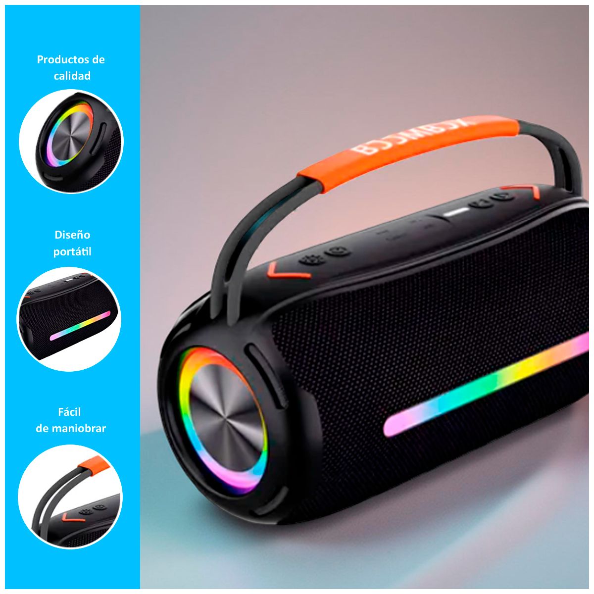 GENERICO - Parlante Bluetooth Boombox 360 azul
