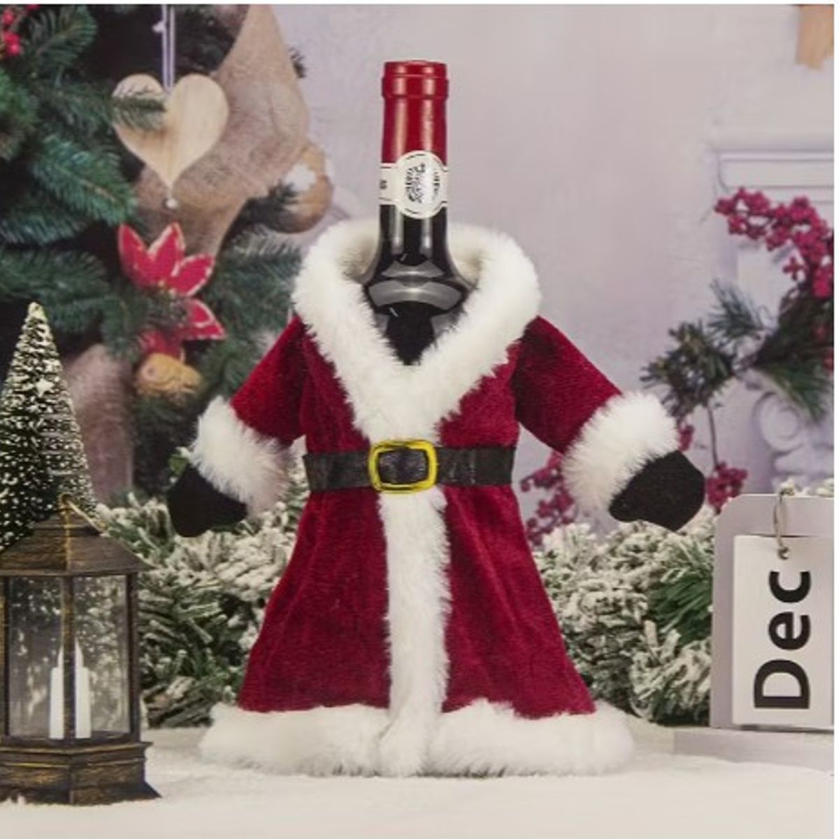 GENERICO - funda de botella navideño tendencia y elegancia 2025