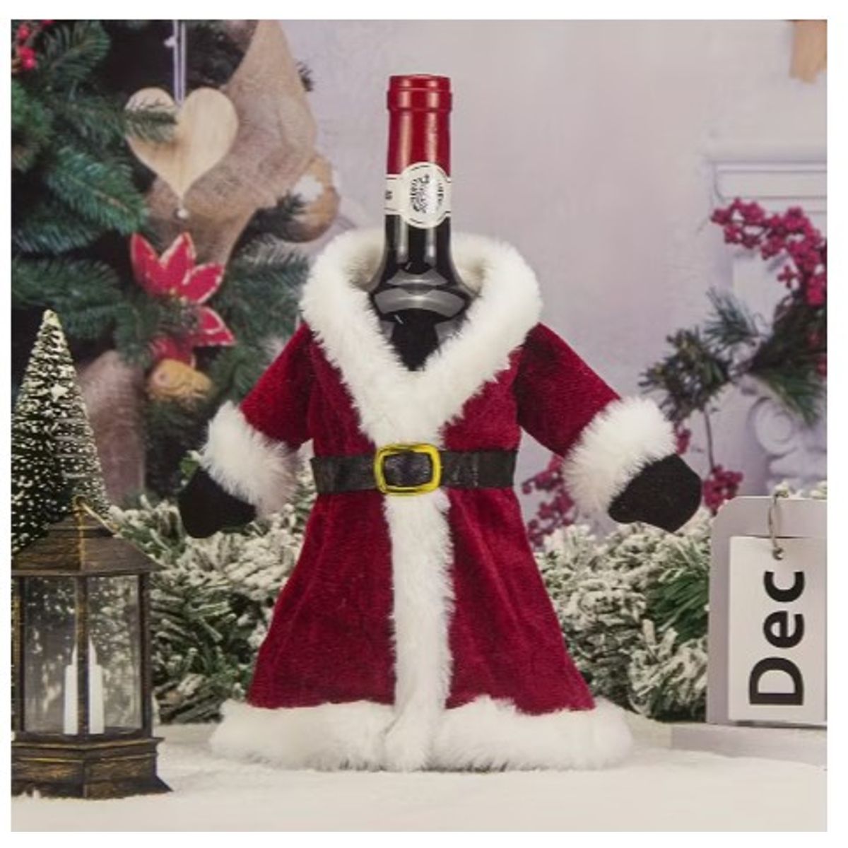 GENERICO - funda de botella navideño tendencia y elegancia 2025