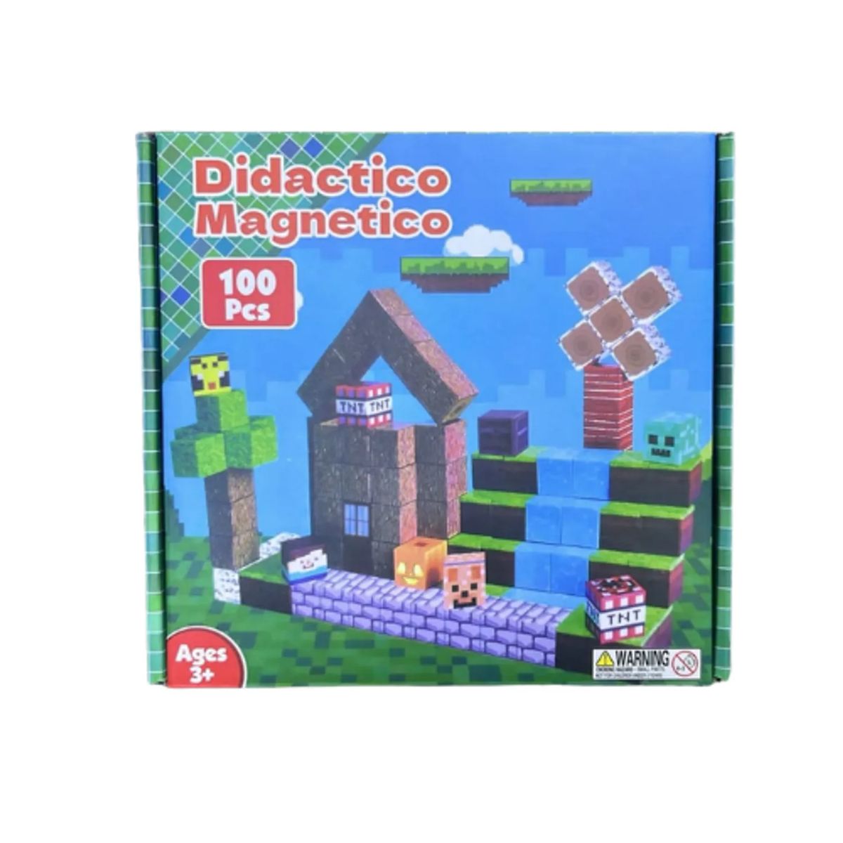 GENERICO - Set de 100 Bloques Magnéticos Minecraft "Casa de Aventura"