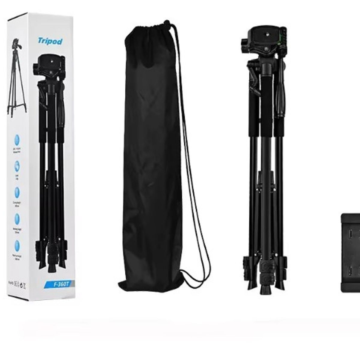 OEM - TRÍPODE PROFESIONAL PARA CÁMARA F-360T DE 1,62 M + ADAPTADOR DE CELULAR+FUNDA