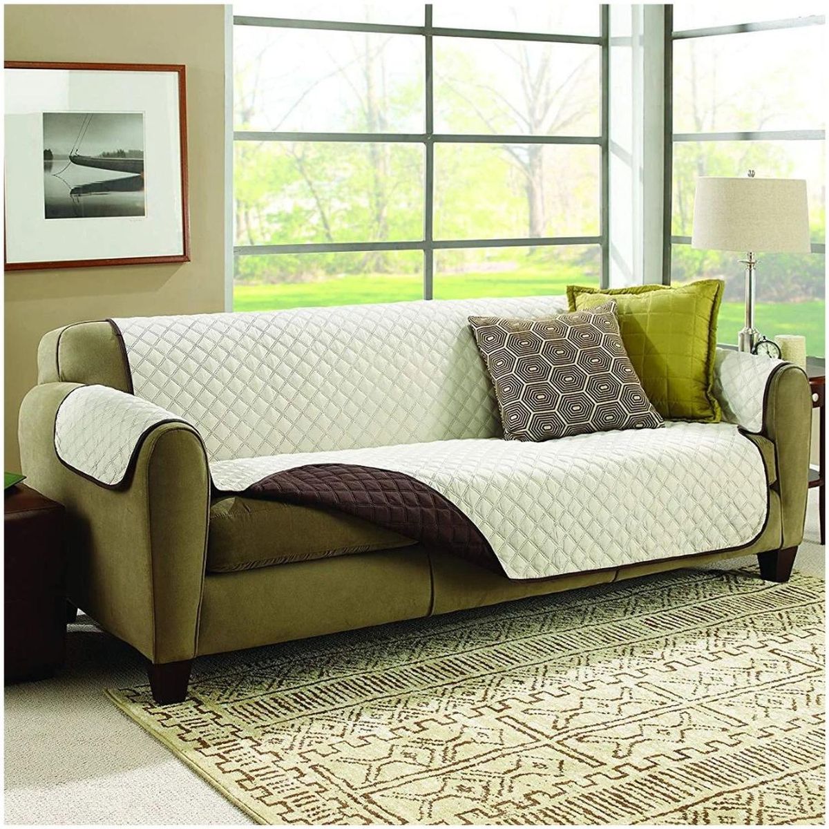 GENERICO - Forro Cobertor de Sofá 280cm Reversible Lavable Protección para Mascotas