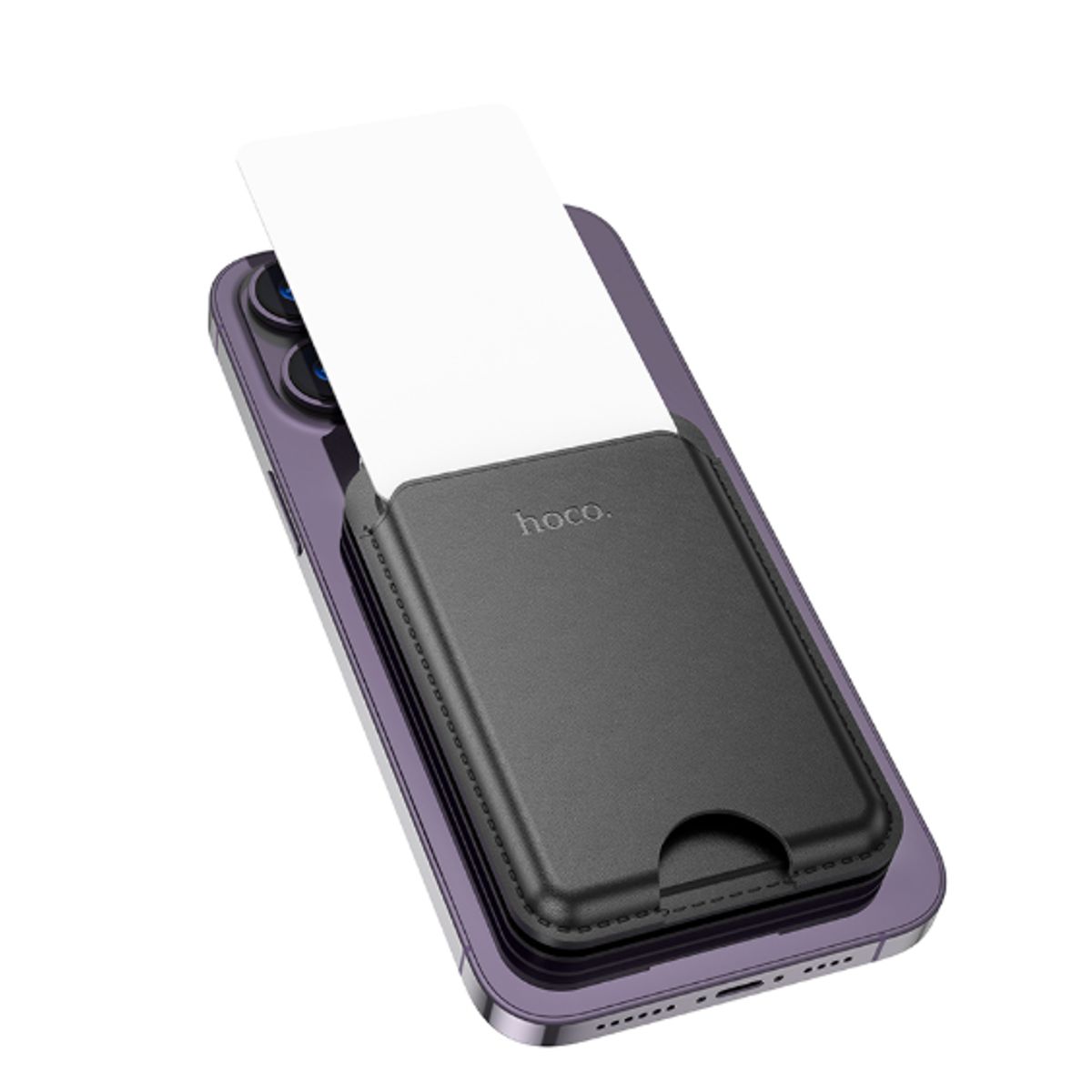 HOCO - Porta Tarjetas Magnetico HOCO GT3 Multifuncional Negro