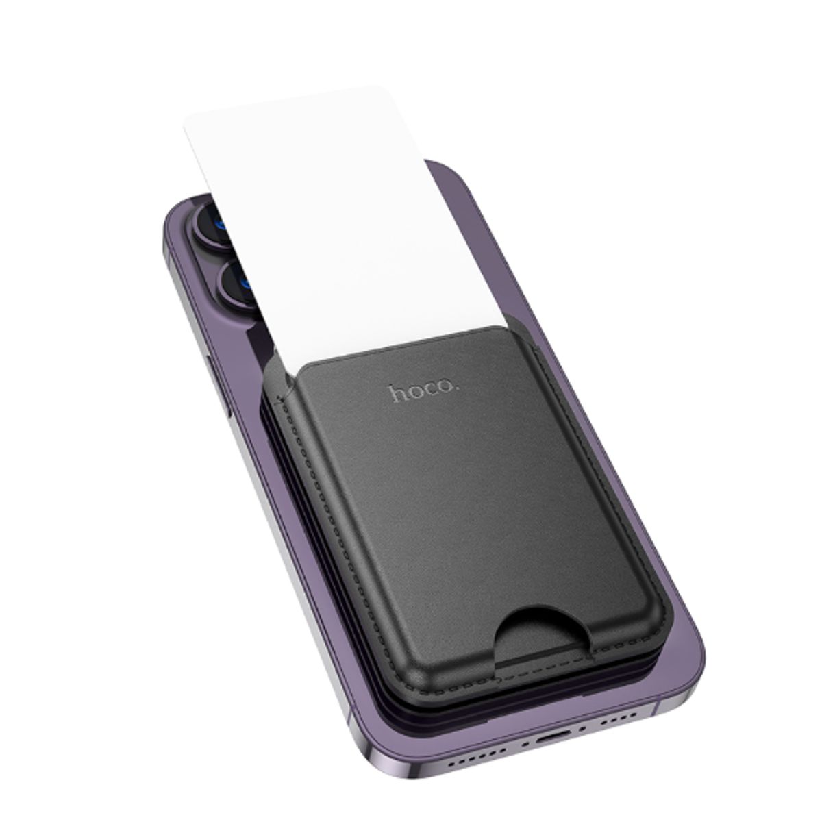 HOCO - Porta Tarjetas Magnetico HOCO GT3 Multifuncional Negro