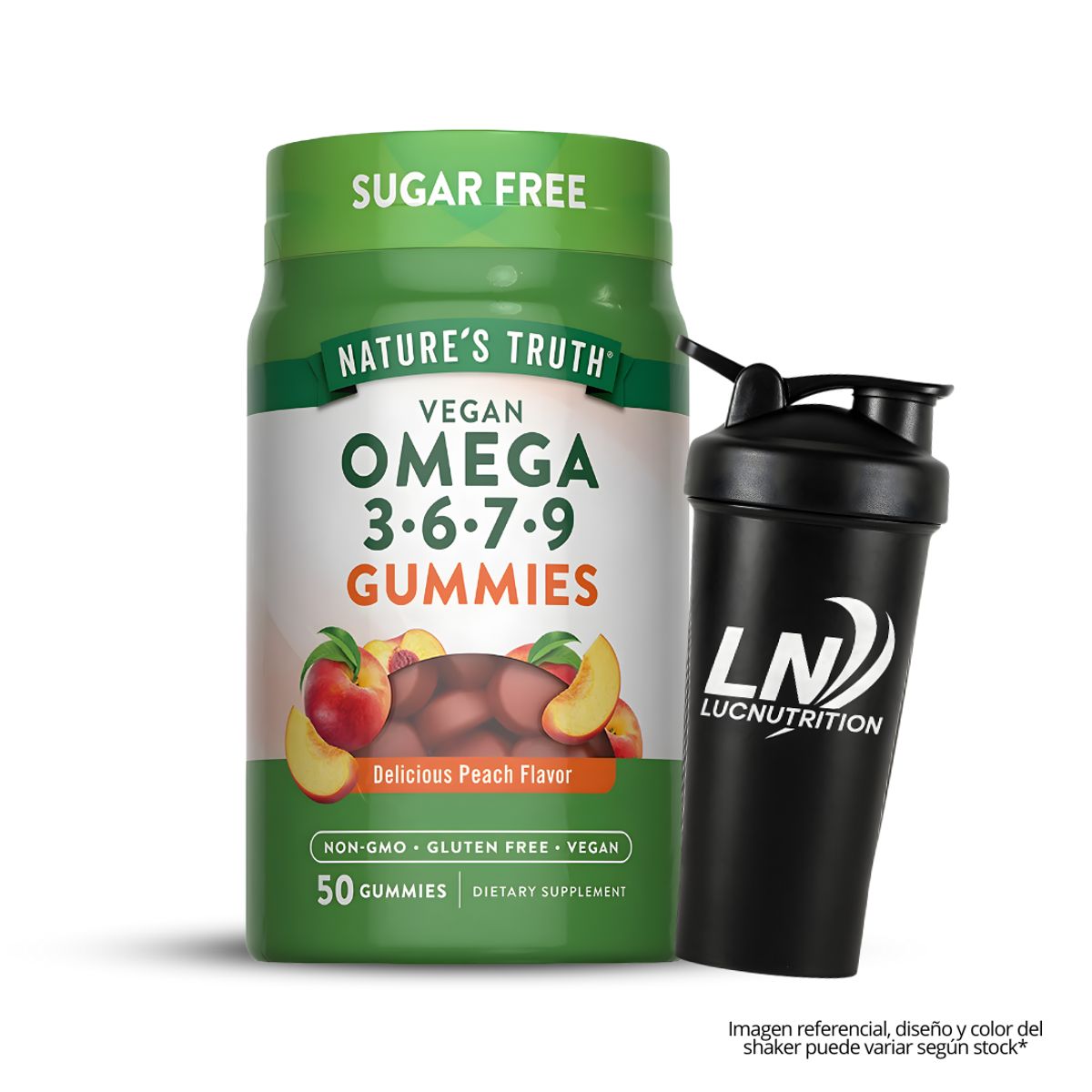 NATURE'S TRUTH - Gomitas Vegana - Omega 3, 6, 7, 9  Nature's Truth - 50 unidades + Shaker